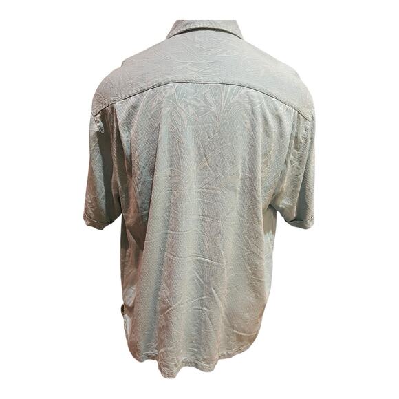 Jamaica Jaxx Blue Embossed 100% Silk Hawaiian Shirt Size XXL Aloha - Picture 7 of 12
